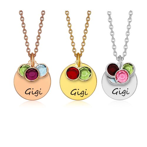 Gigi Necklace Personalized with Grandkids’ Birth Month Birthstones