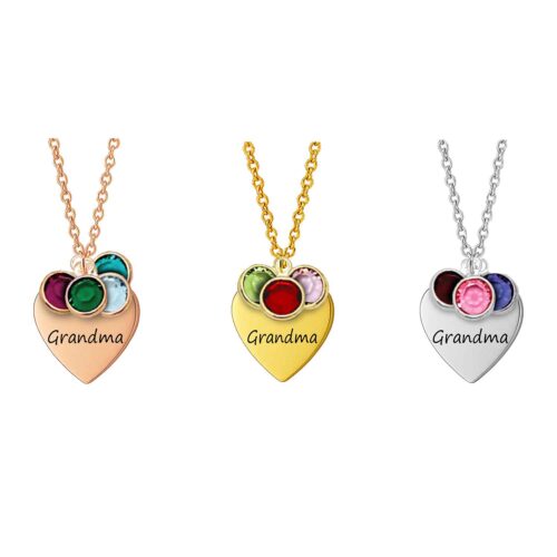 Customizable Grandma Necklace with Grandkids’ Birthstones