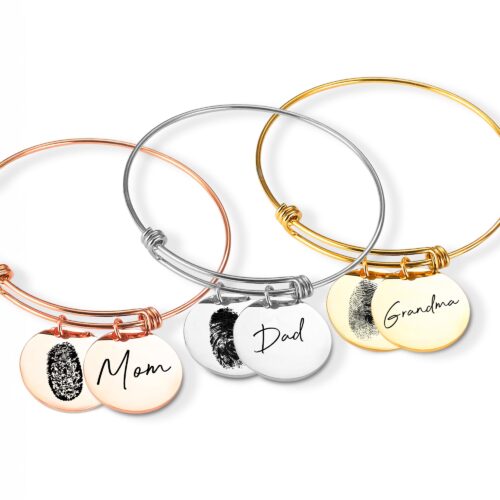 Custom Fingerprint Bracelet – Personalized Thumbprint Jewelry Bangle