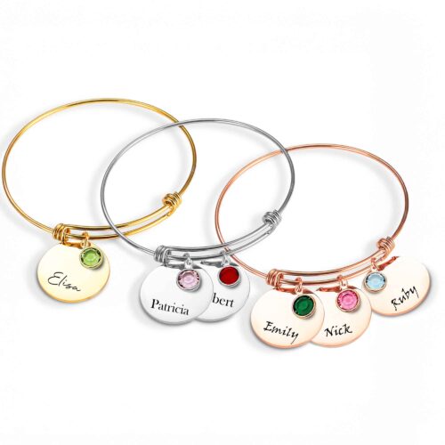 Birthstone Bracelet for Mom Personalized with Kids’ Names