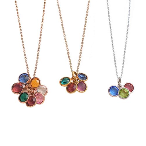 Family Birthstone Necklace Customizable with Kids Birthstones