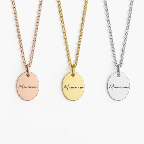 Minimalist MawMaw Necklace Custom Engraved Jewelry