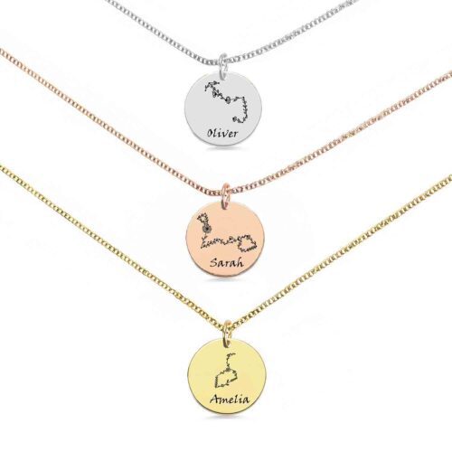 Customizable Zodiac Sign Necklace for Women with Custom Name