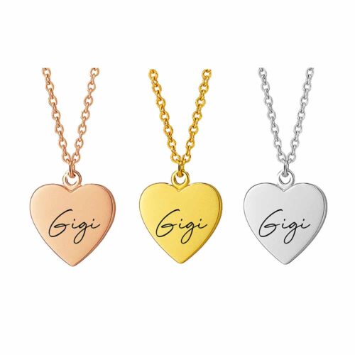 Gigi Heart Necklace – Personalized Heart Pendant for Grandma
